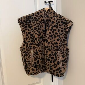 YPB Leopard Print Fleece Vest